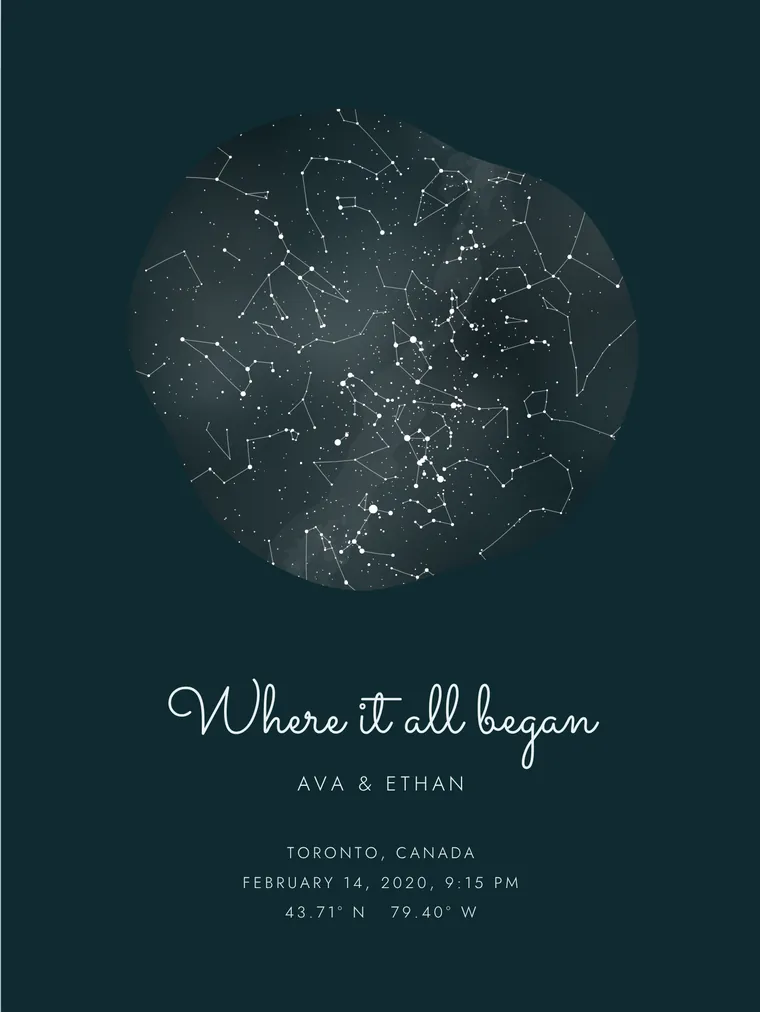 Custom star map: Watercolor blob